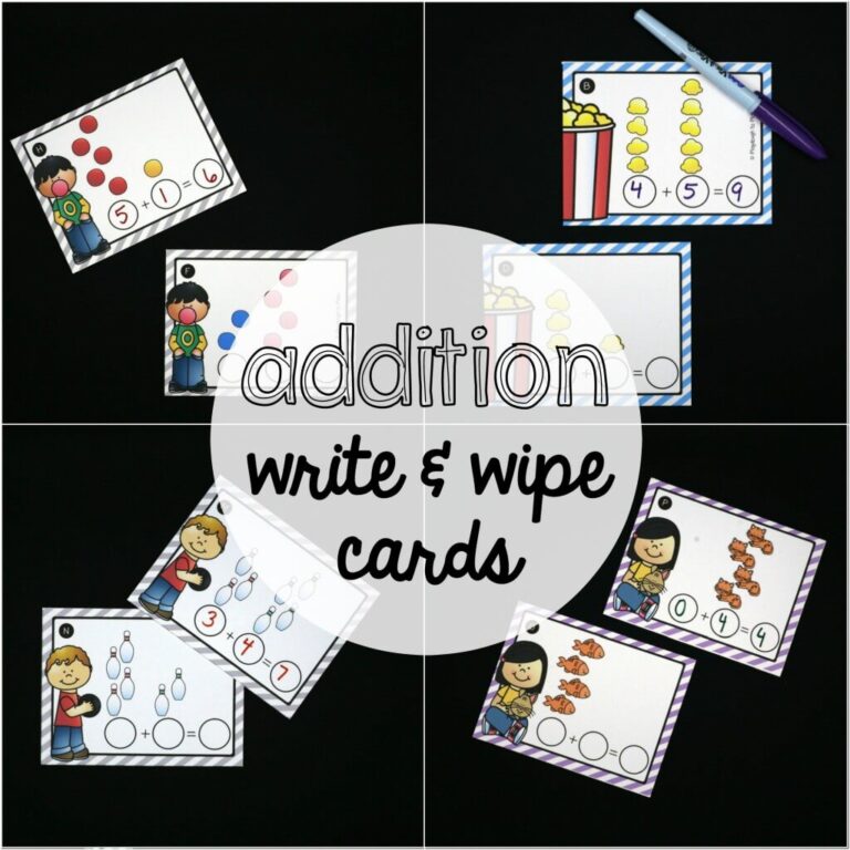 Addition Write & Wipe Cards