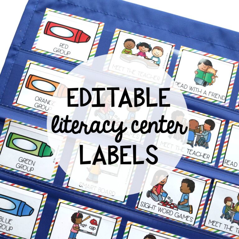 Editable Literacy Center Labels