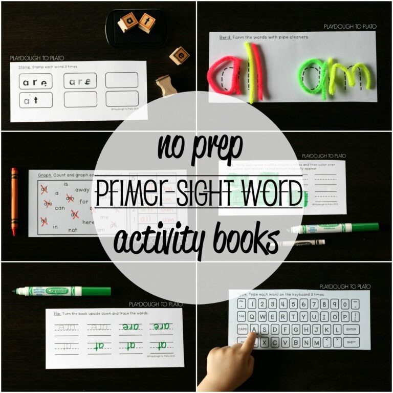 No Prep Primer Sight Word Activity Books