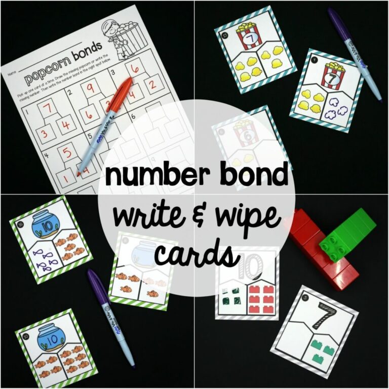 Number Bond Write & Wipe Cards