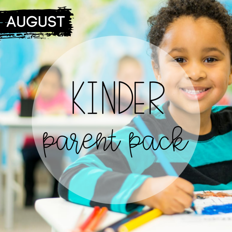 August Kindergarten Parent Pack