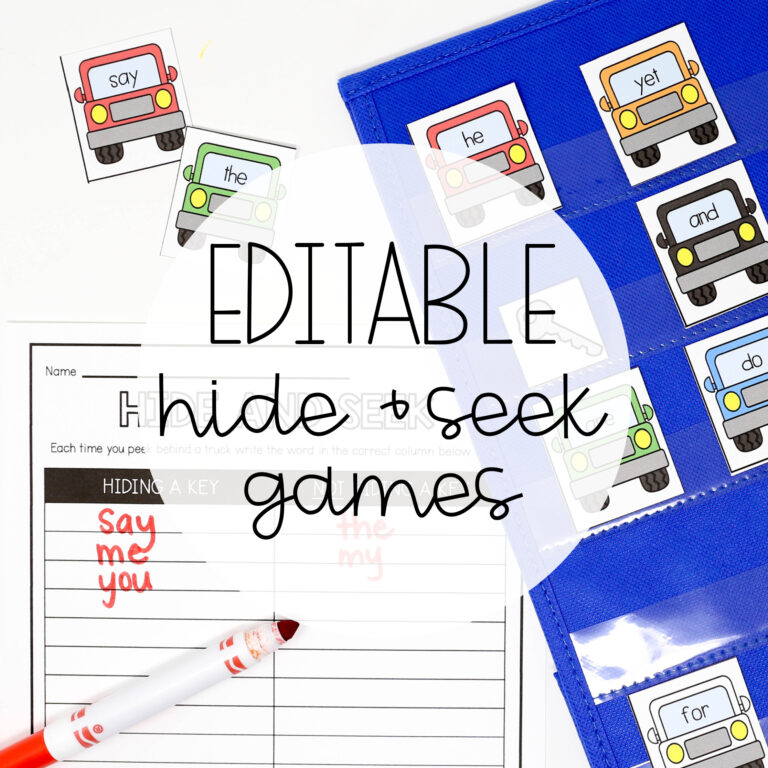 Editable Hide and Seek Pocket Chart Games