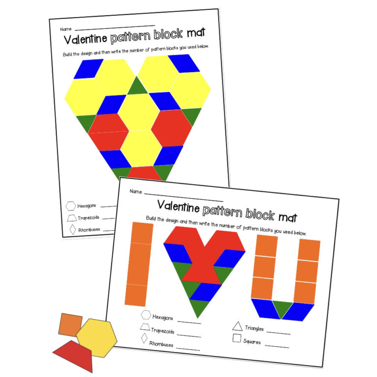 Valentine’s Pattern Block Mats