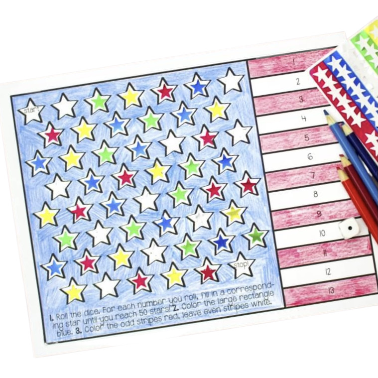 American Flag Counting Game