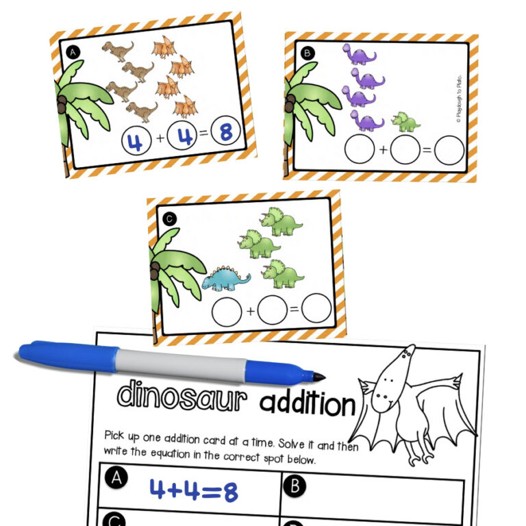 Dinosaur Addition Cards