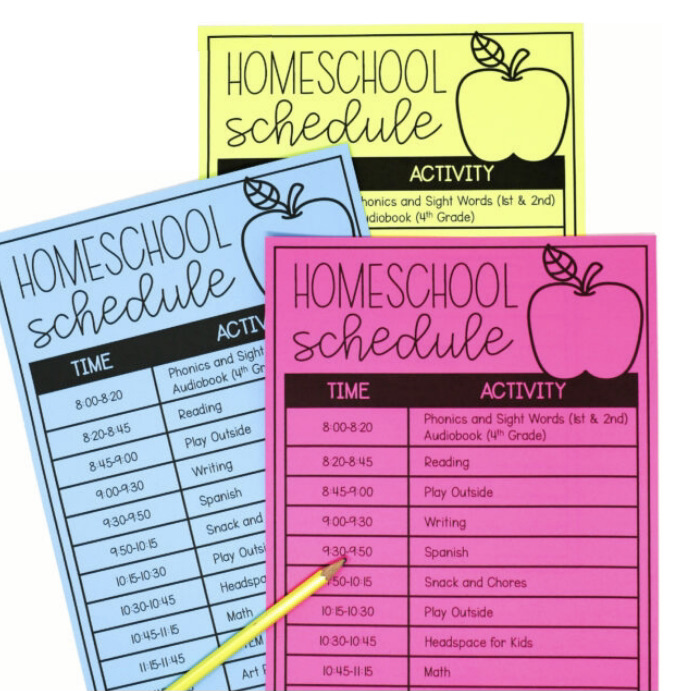 Editable Homeschool Schedule