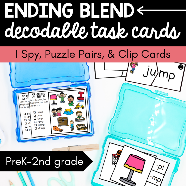 Ending Blend Decodable Task Cards