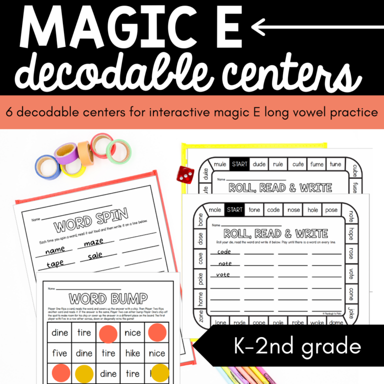 Decodable Magic E Centers