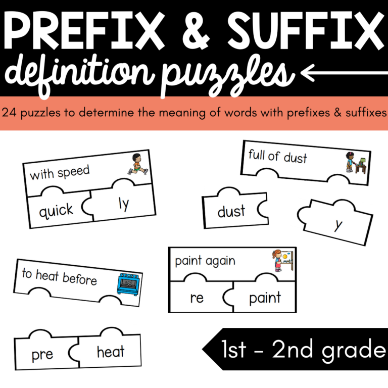Prefix & Suffix Definition Puzzles