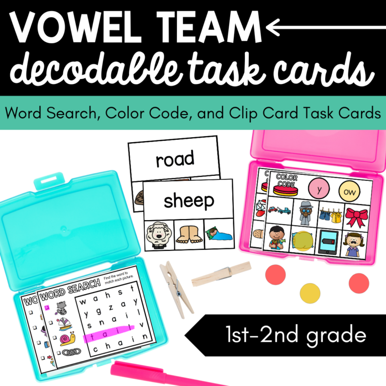 Vowel Team Decodable Task Cards