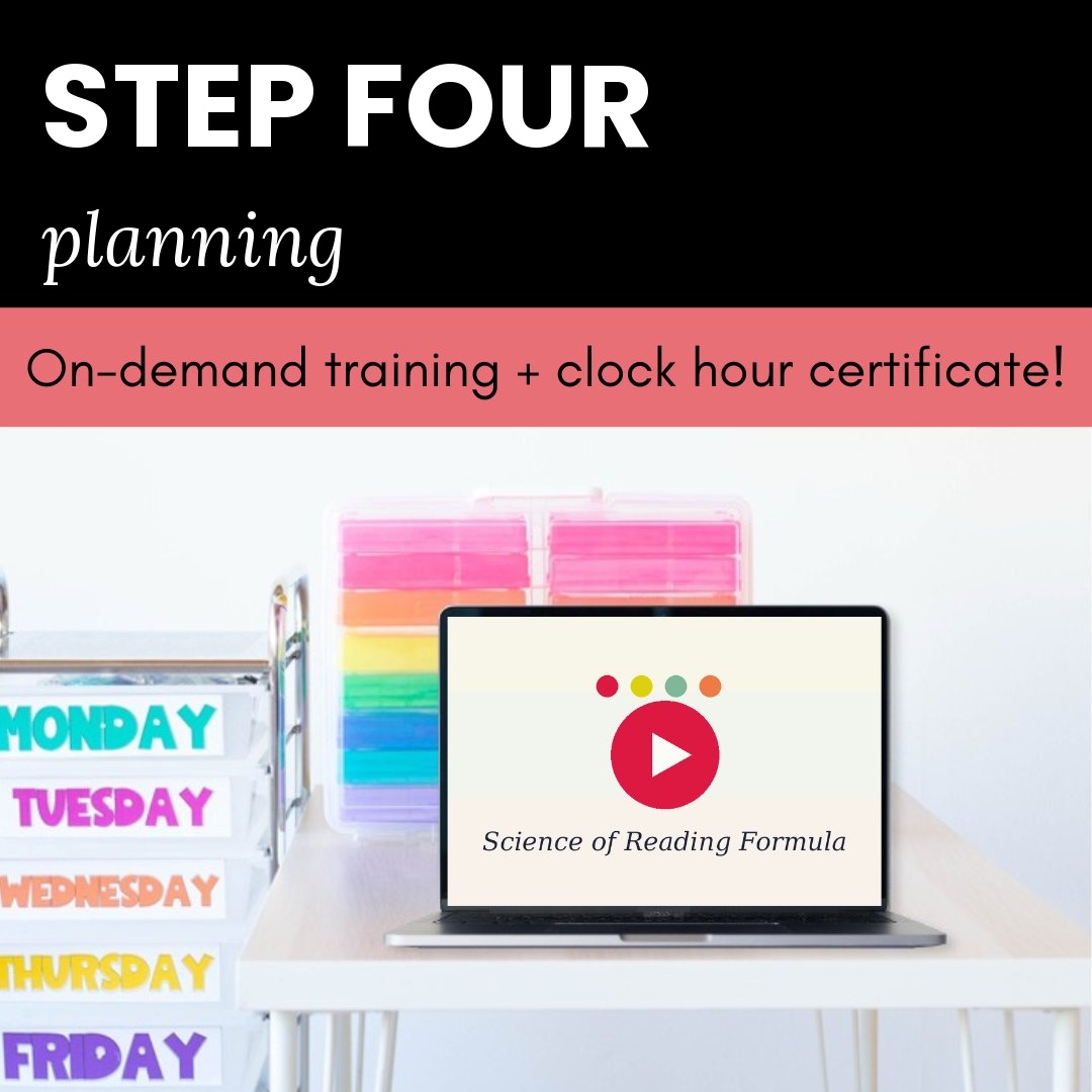 Step Four: Planning - Science of Reading Formula